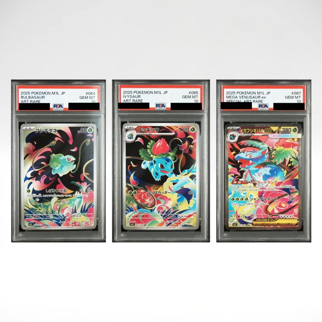 Pokemon Bisasam / Bisaknosp / Mega Bisaflor - Mega Brave PSA 10 Sequentiell Set (JP)