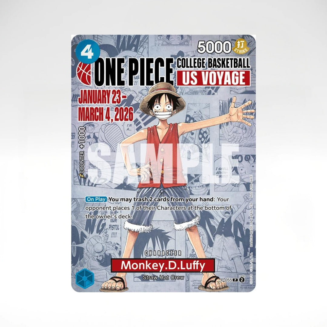 One Piece Monkey.D.Luffy US College Basketball Promo Karte Sealed (EN)